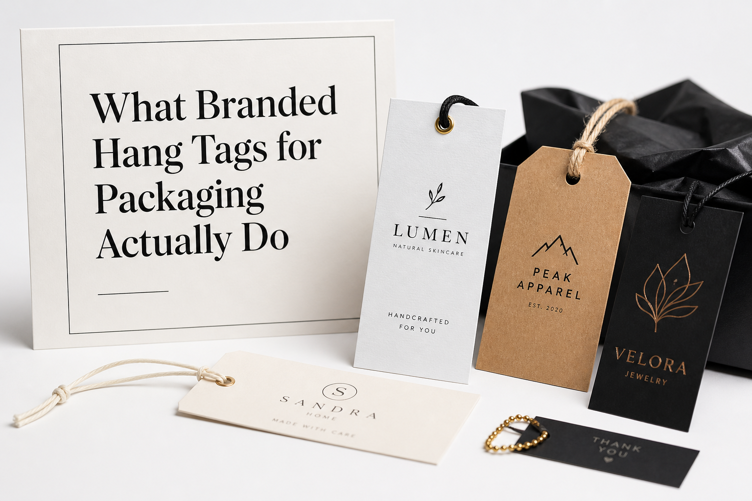 Branded Hang Tags for Packaging: Material, Adhesive, Artwork, and MOQ