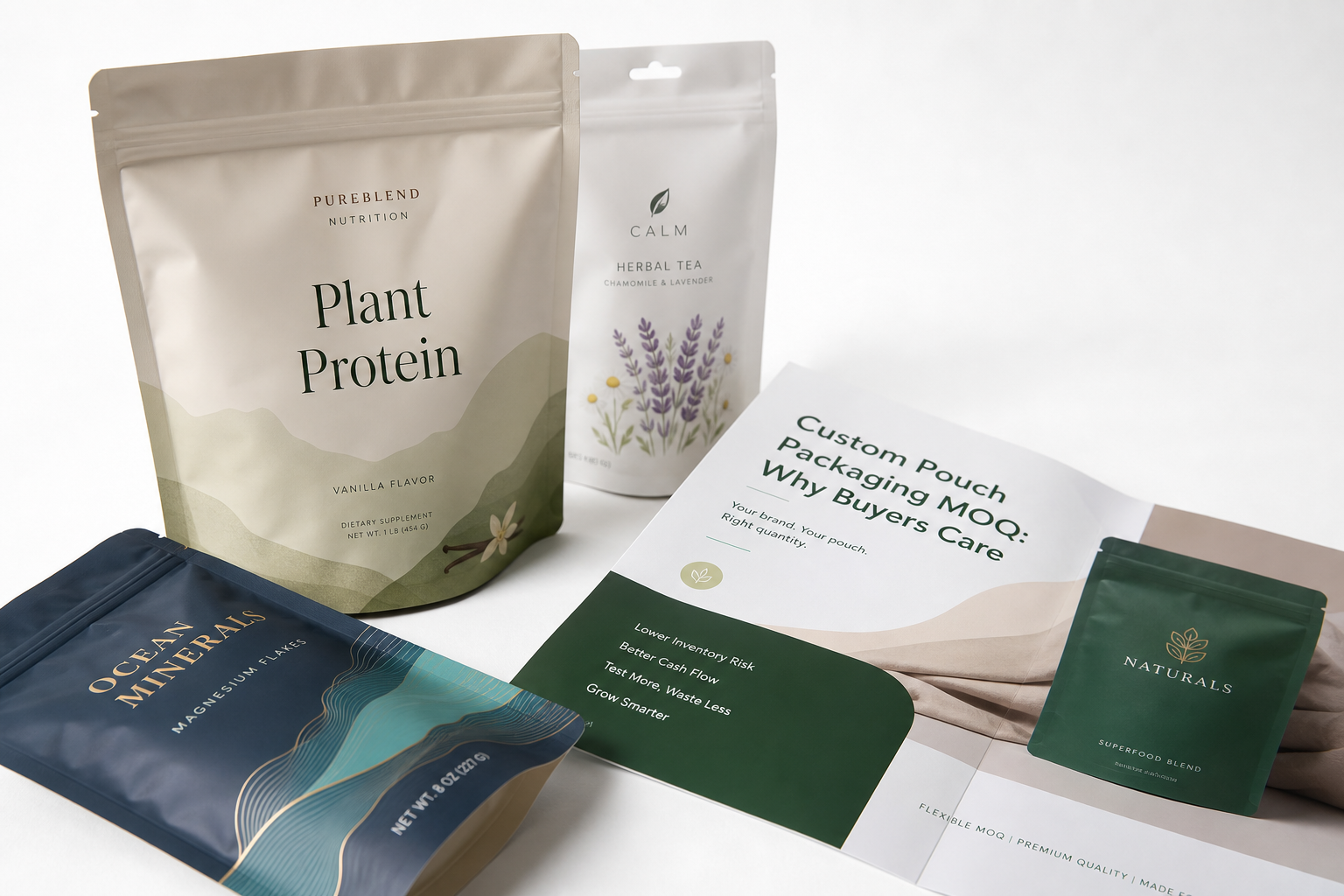 Custom Pouch Packaging MOQ: Film, Print, MOQ, and Carton Packing