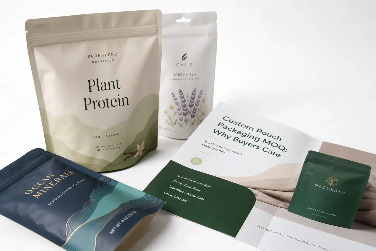 Custom Pouch Packaging MOQ: Film, Print, MOQ, and Carton