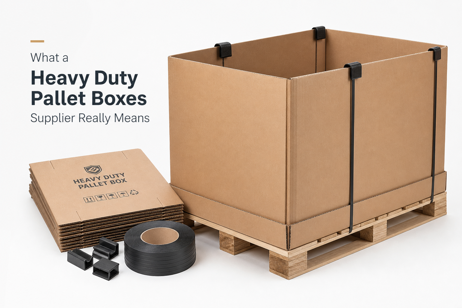Heavy Duty Pallet Boxes Supplier: Board, Finish, Dieline, and Unit Cost