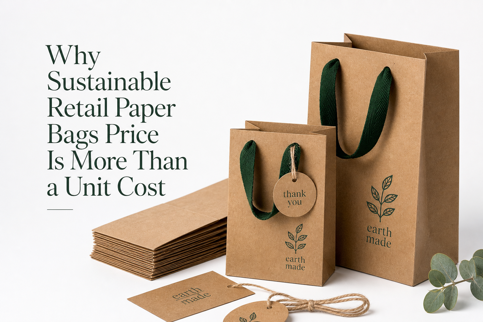 Sustainable Retail Paper Bags Price: Film, Print, MOQ, and Carton Packing