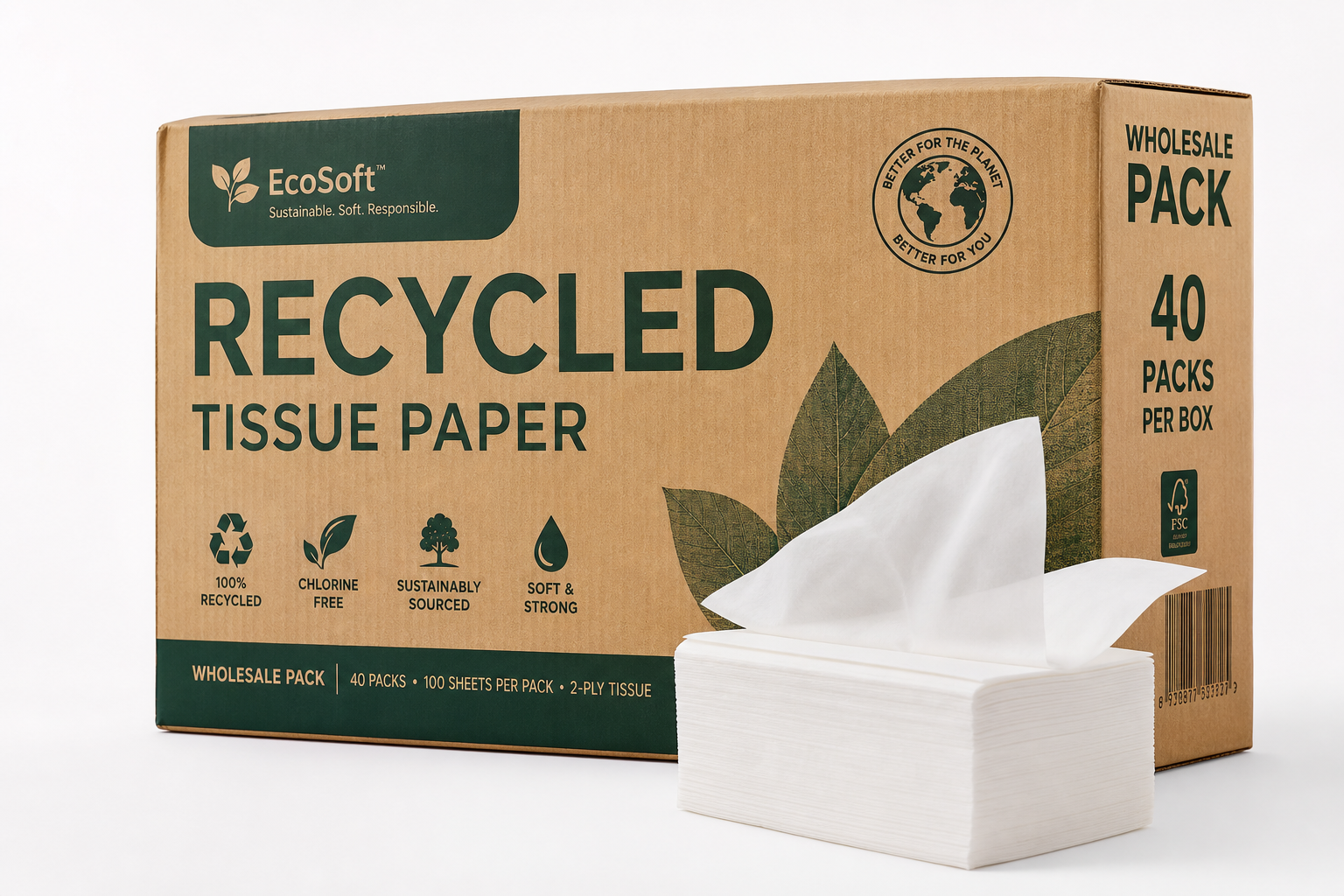 Recycled Tissue Paper Wholesale for Retail Packaging
