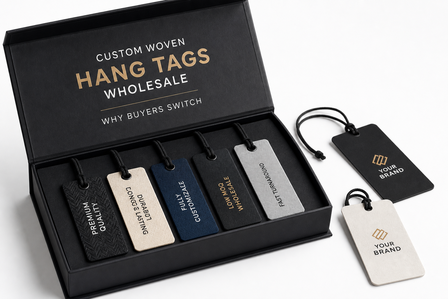 Custom Woven Hang Tags Wholesale: Specs, Pricing, Process
