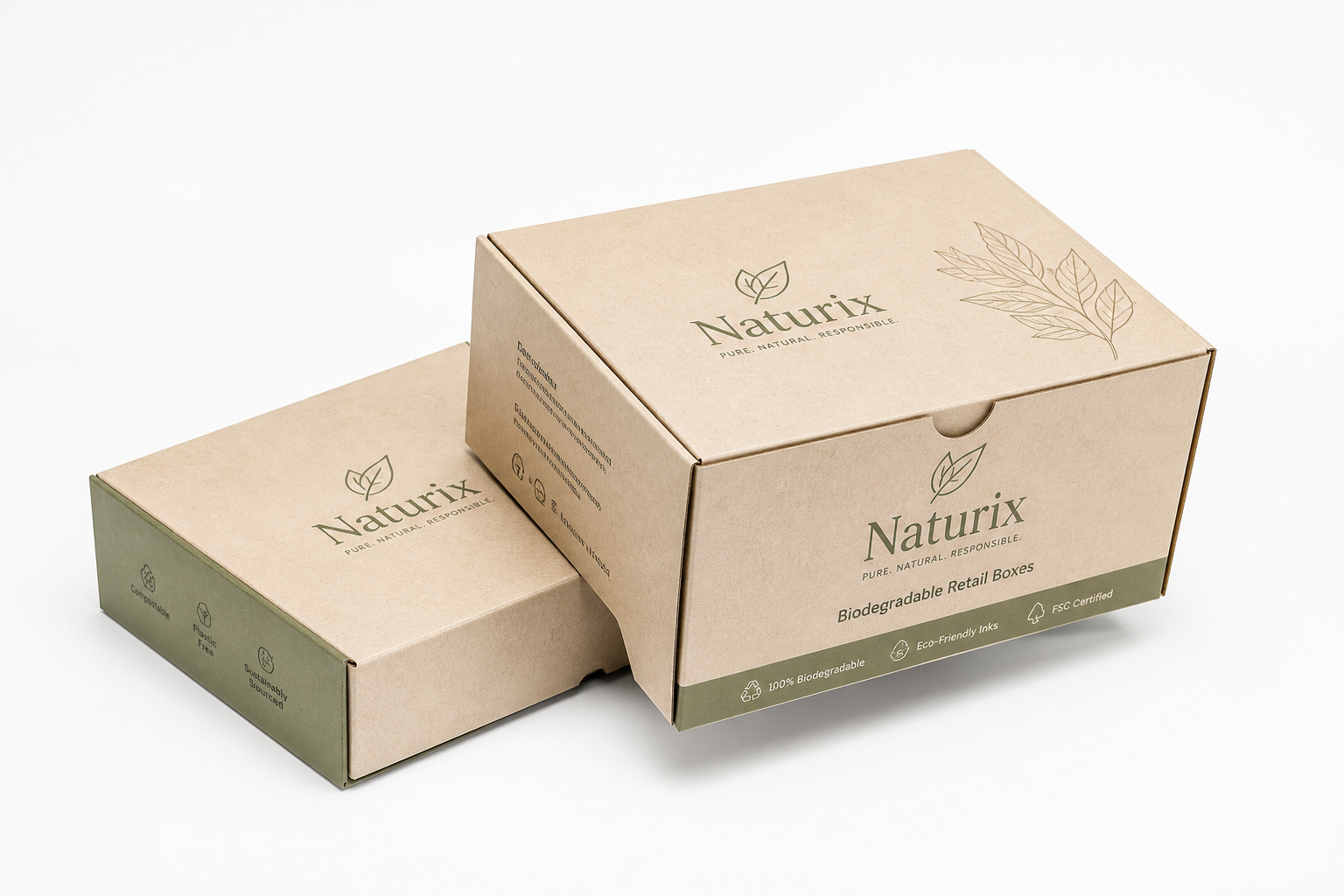 Biodegradable Retail Boxes with Logo: Board, Finish, Dieline, and Unit Cost