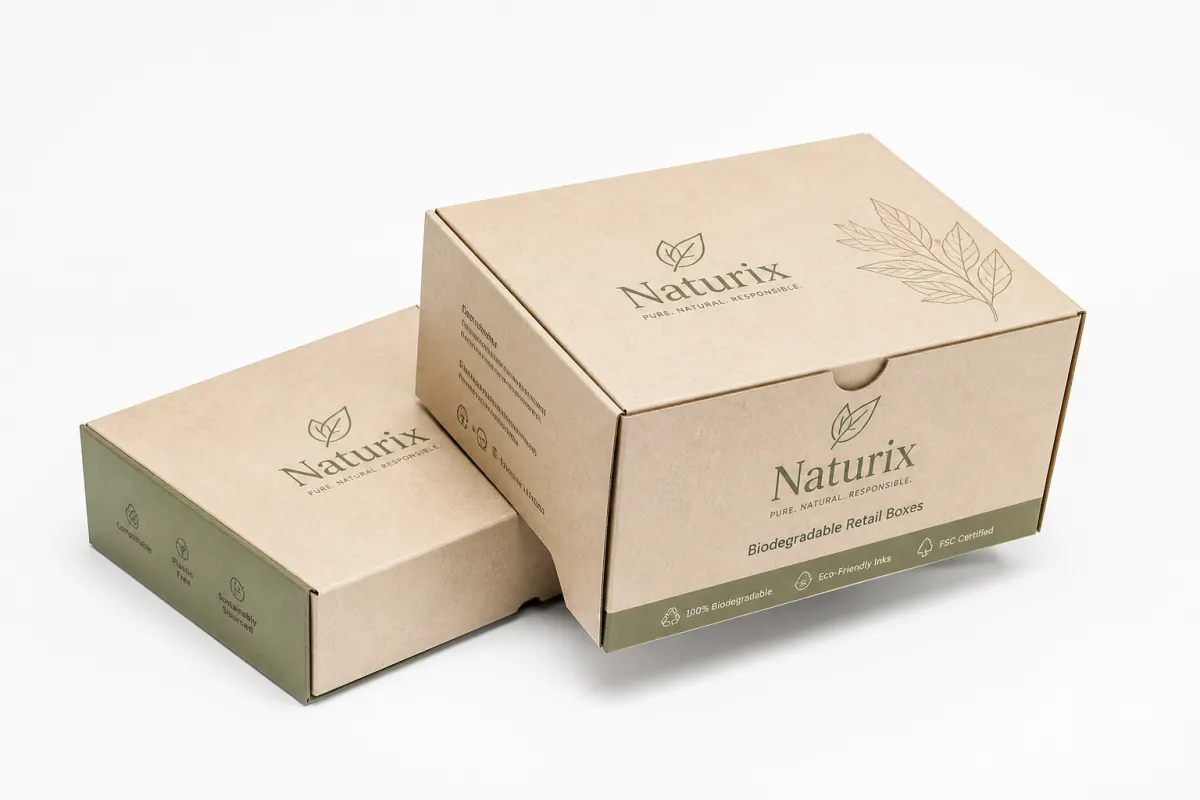 Biodegradable Retail Boxes with Logo