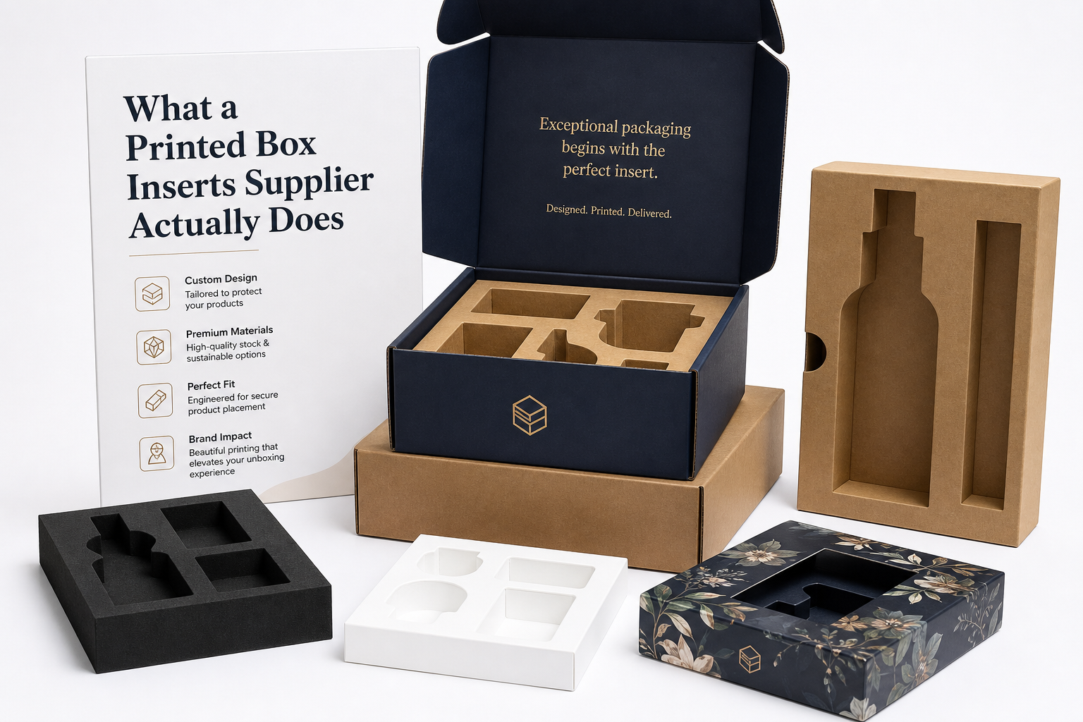 Printed Box Inserts Supplier: Board, Finish, Dieline, and Unit Cost