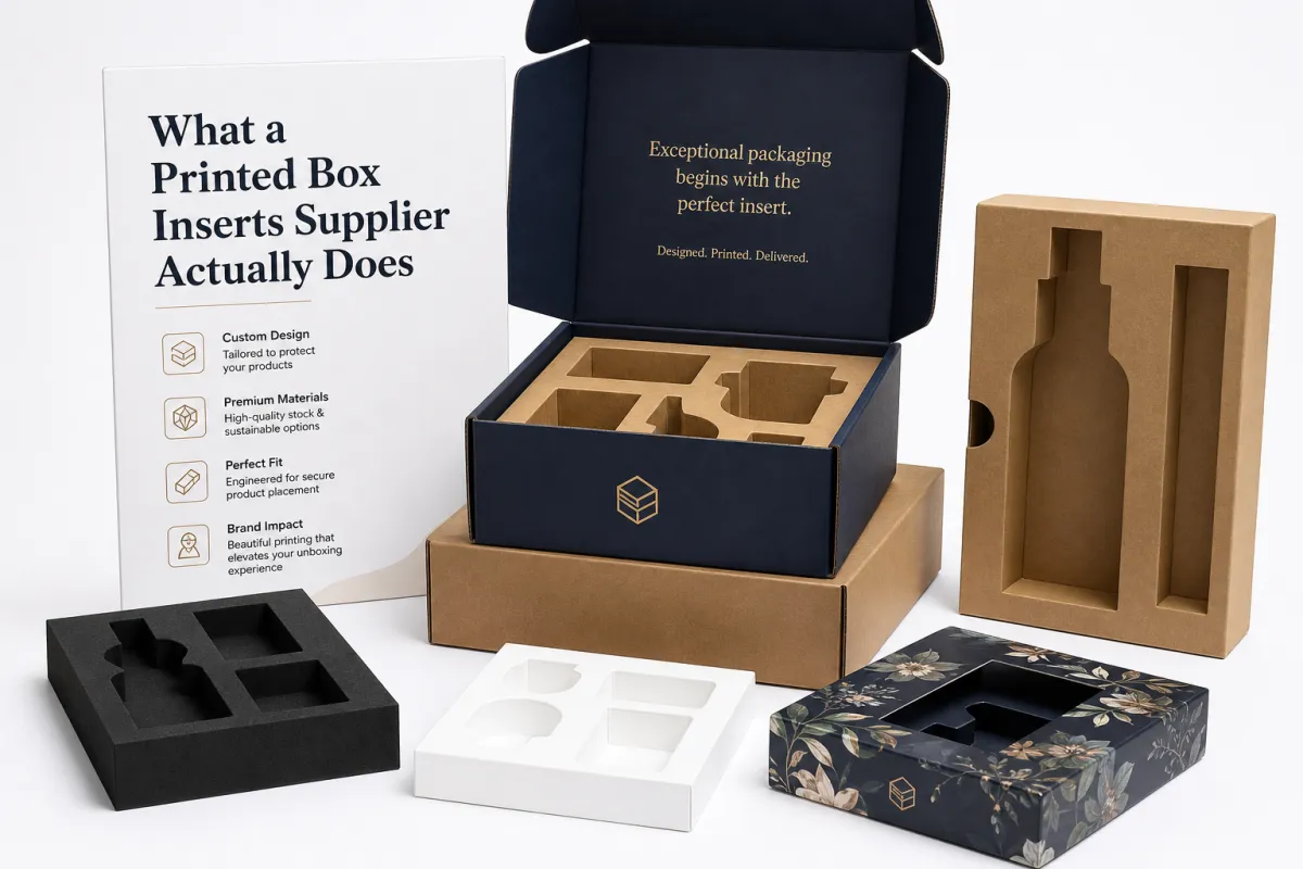 Printed Box Inserts Supplier: Board, Finish, Dieline, and