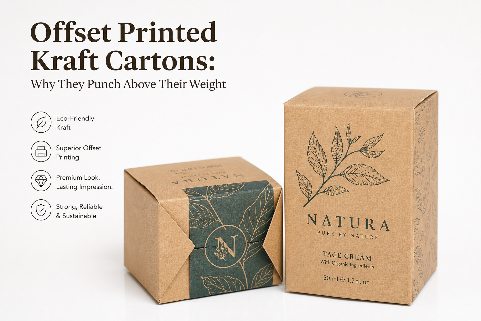 Offset Printed Kraft Cartons: Board, Finish, Dieline, and Unit Cost