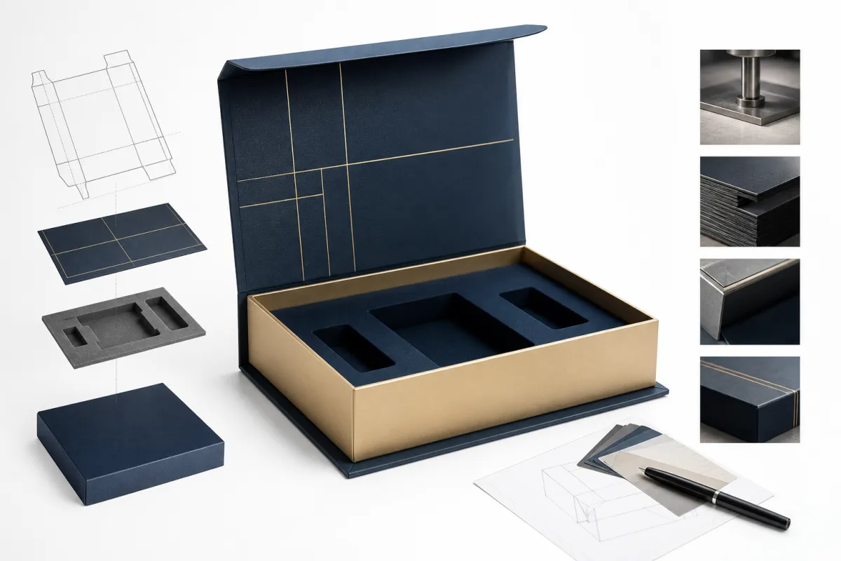 Custom Rigid Box Manufacturer: Board, Finish, Dieline, and