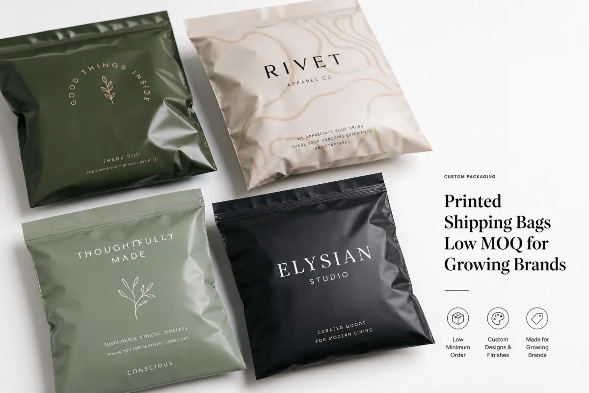 Printed Shipping Bags Low MOQ for Custom Packaging