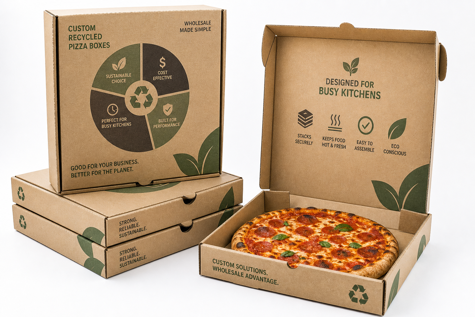 Custom Recycled Pizza Boxes Wholesale for Pizzerias