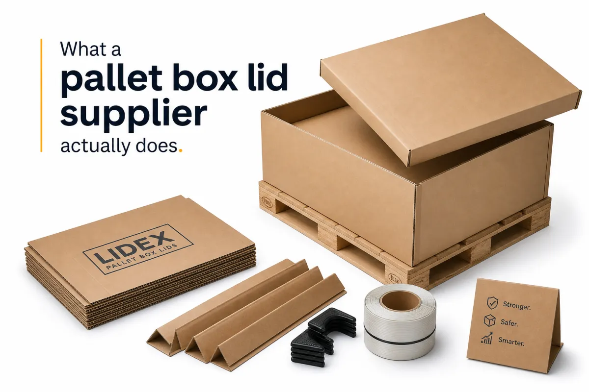 Pallet Box Lid Supplier: Board, Finish, Dieline, and Unit