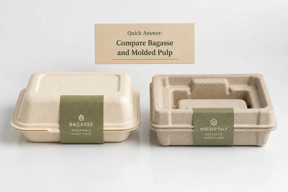Compare Bagasse and Molded Pulp Uses Costs Tradeoffs