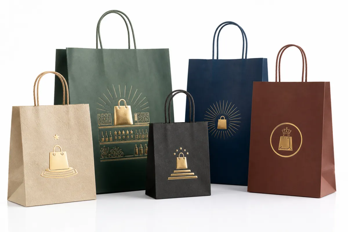 Foil Stamped Paper Bags Wholesale Branding