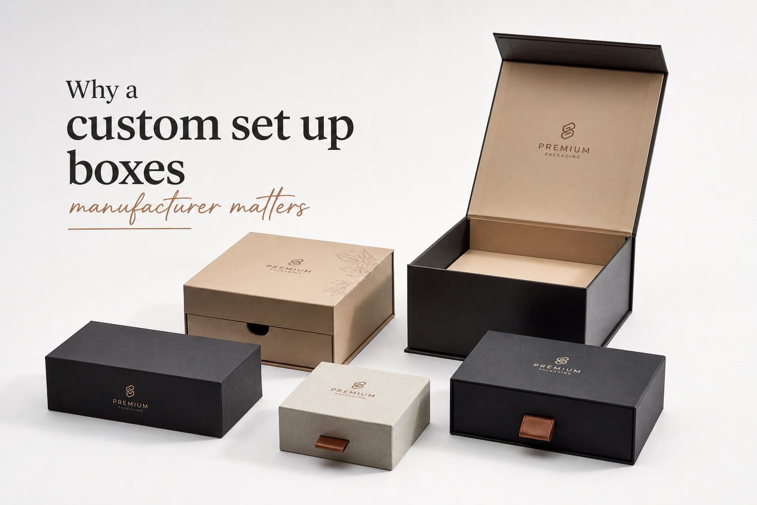 Custom Set Up Boxes Manufacturer: Board, Finish, Dieline, and Unit Cost