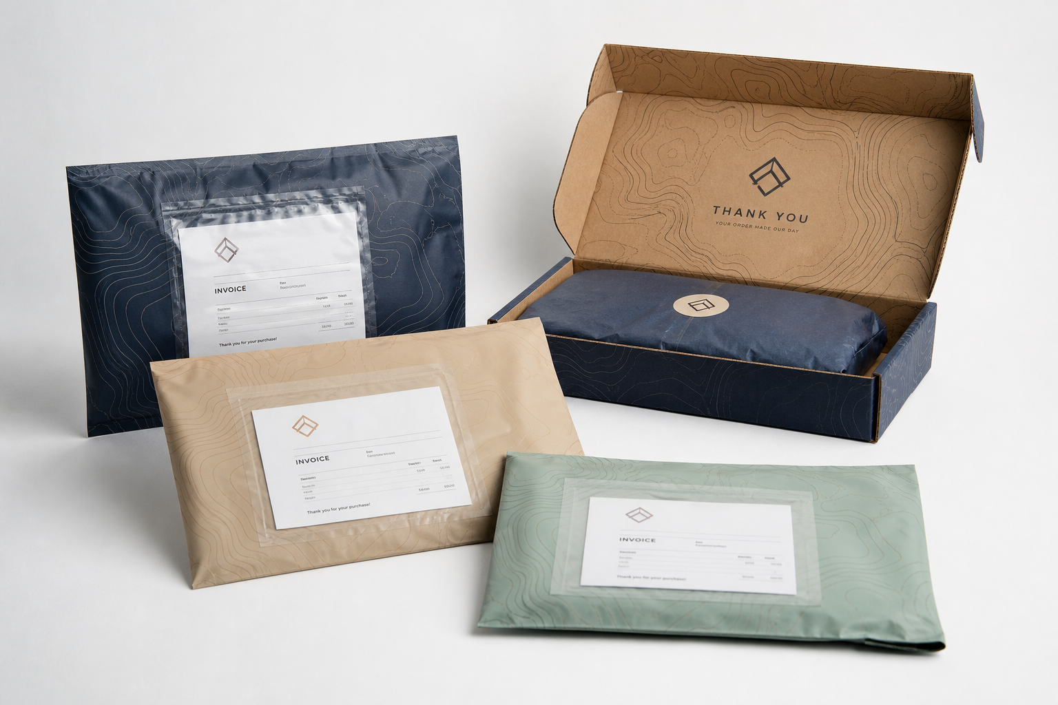 Custom Mailers with Invoice Pouches: Film, Print, MOQ, and Carton Packing