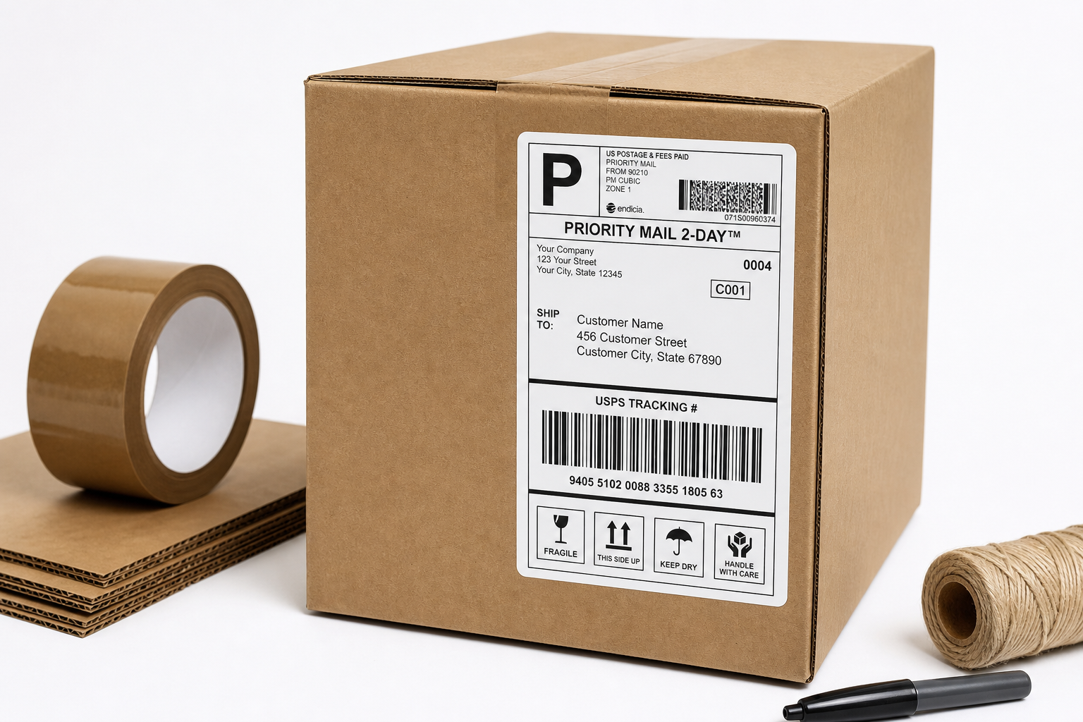 Printed Shipping Labels for Cartons: Material, Adhesive, Artwork, and MOQ