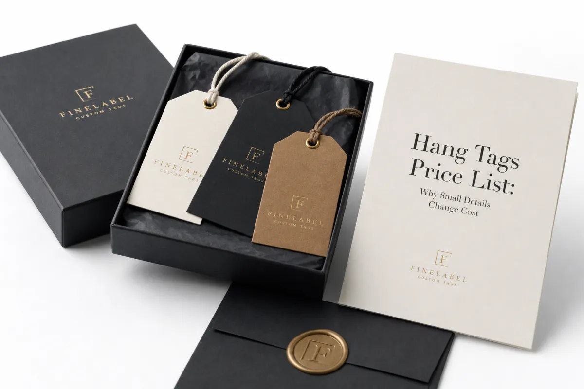 Hang Tags Price List: Material, Adhesive, Artwork, and MOQ
