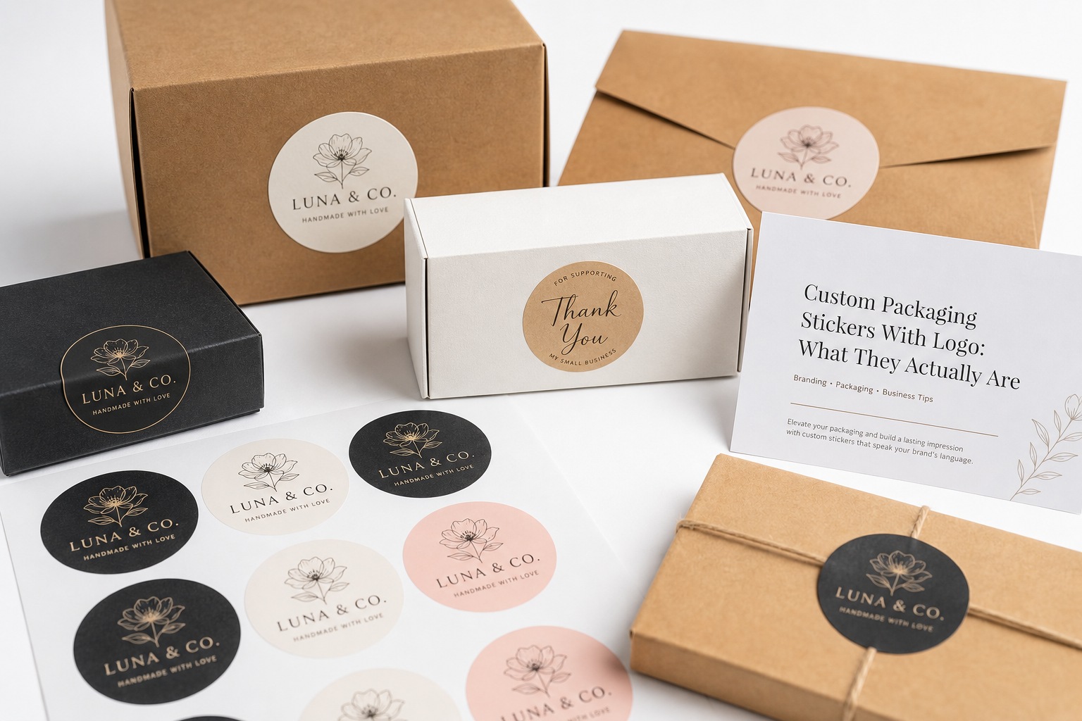 Custom Packaging Stickers with Logo: Material, Adhesive, Artwork, and MOQ