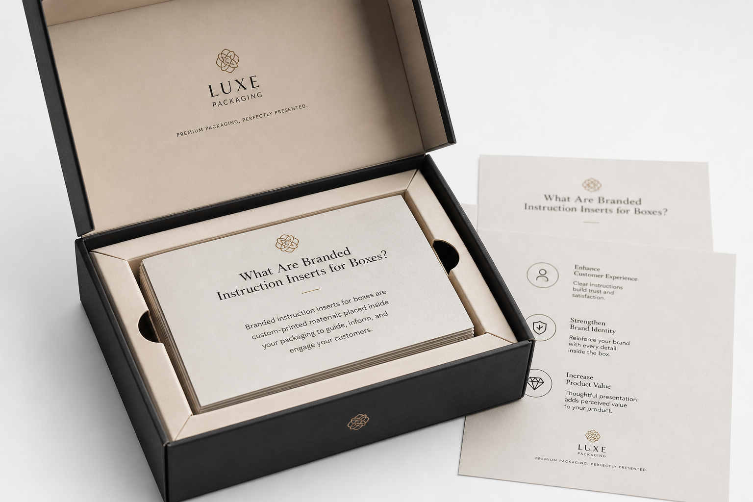 Branded Instruction Inserts for Boxes: Board, Finish, Dieline, and Unit Cost