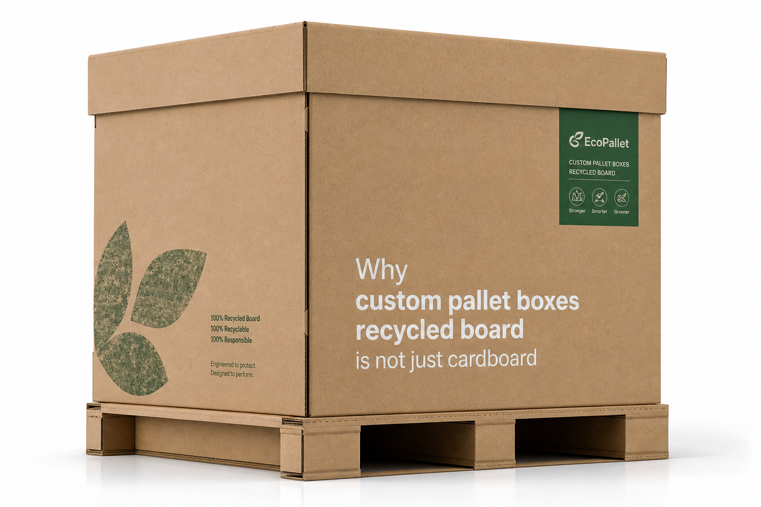 Custom Pallet Boxes Recycled Board: Board, Finish, Dieline, and Unit Cost