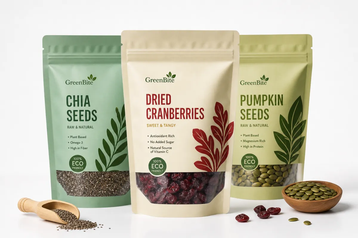 Printed Eco Snack Pouches Wholesale for Packaging Brands