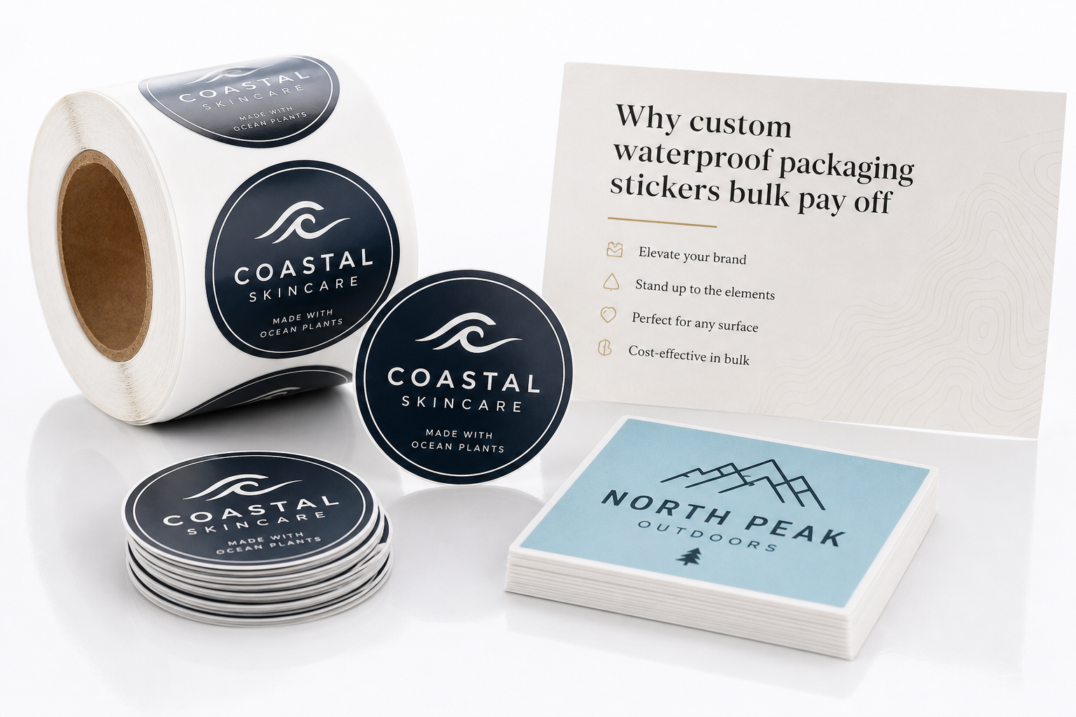 Custom Waterproof Packaging Stickers Bulk for Brands