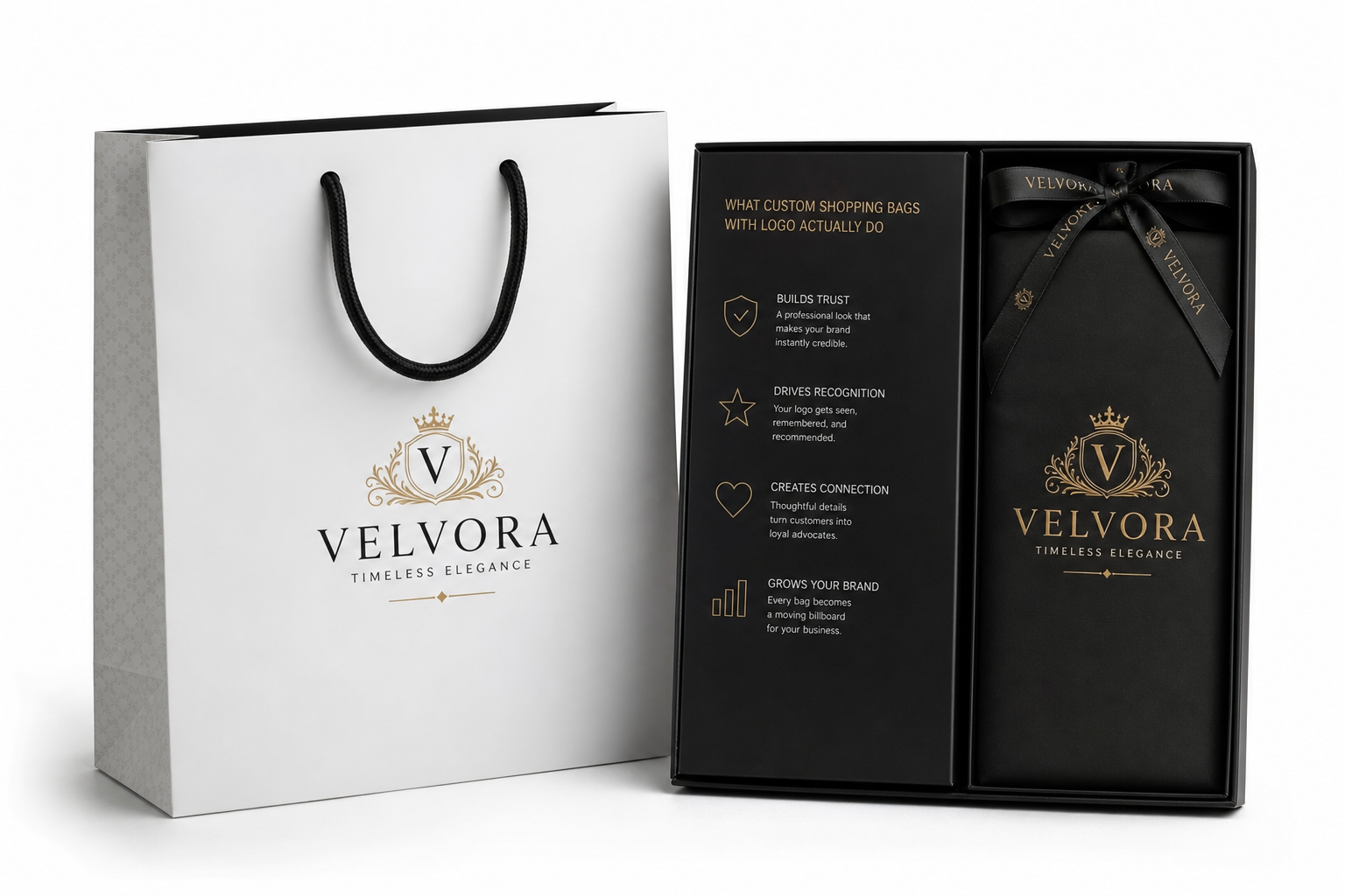 Custom Shopping Bags with Logo: Film, Print, MOQ, and Carton Packing