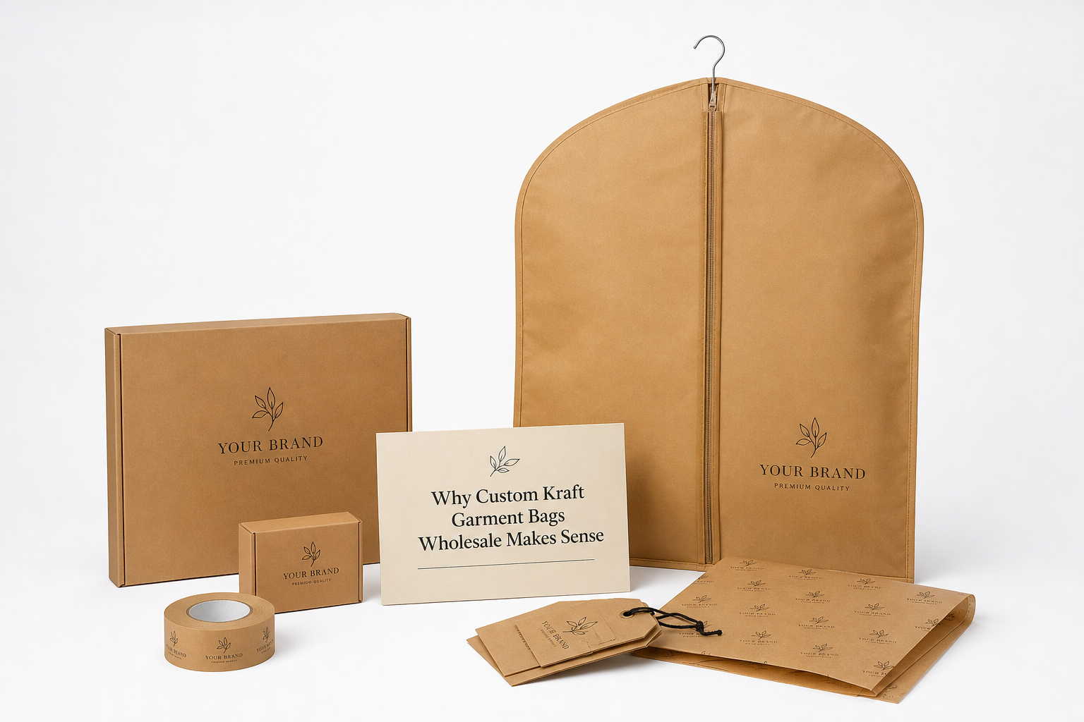 Custom Kraft Garment Bags Wholesale: Film, Print, MOQ, and Carton Packing
