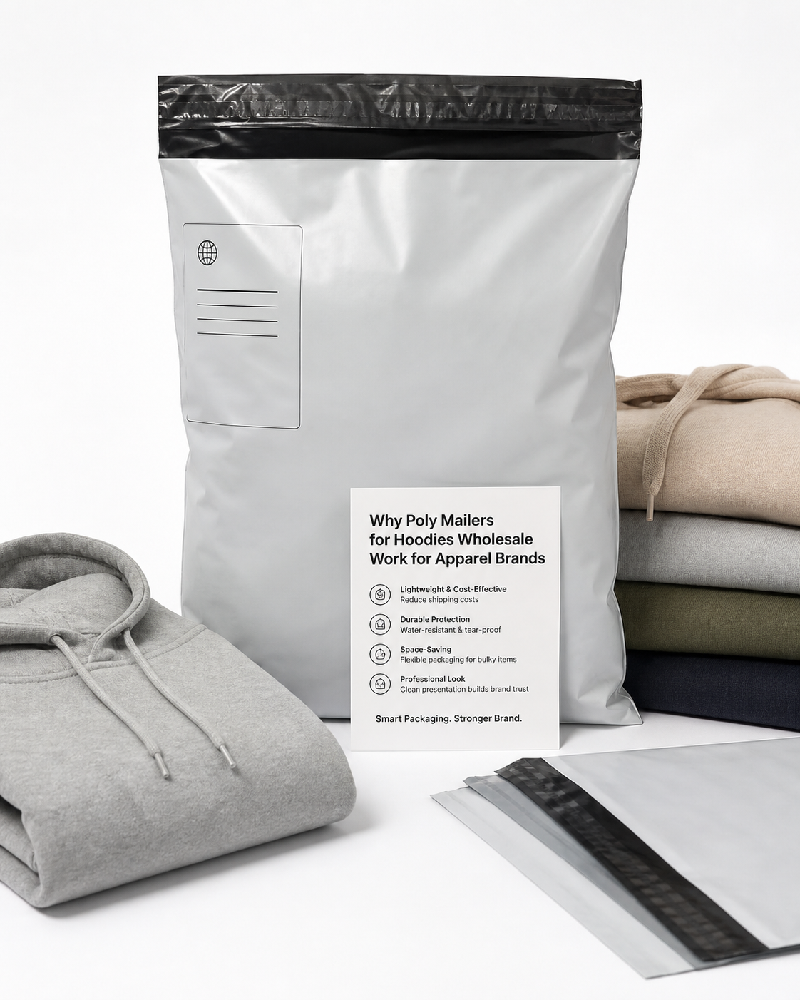 Poly Mailers for Hoodies Wholesale: Specs, Pricing, Process