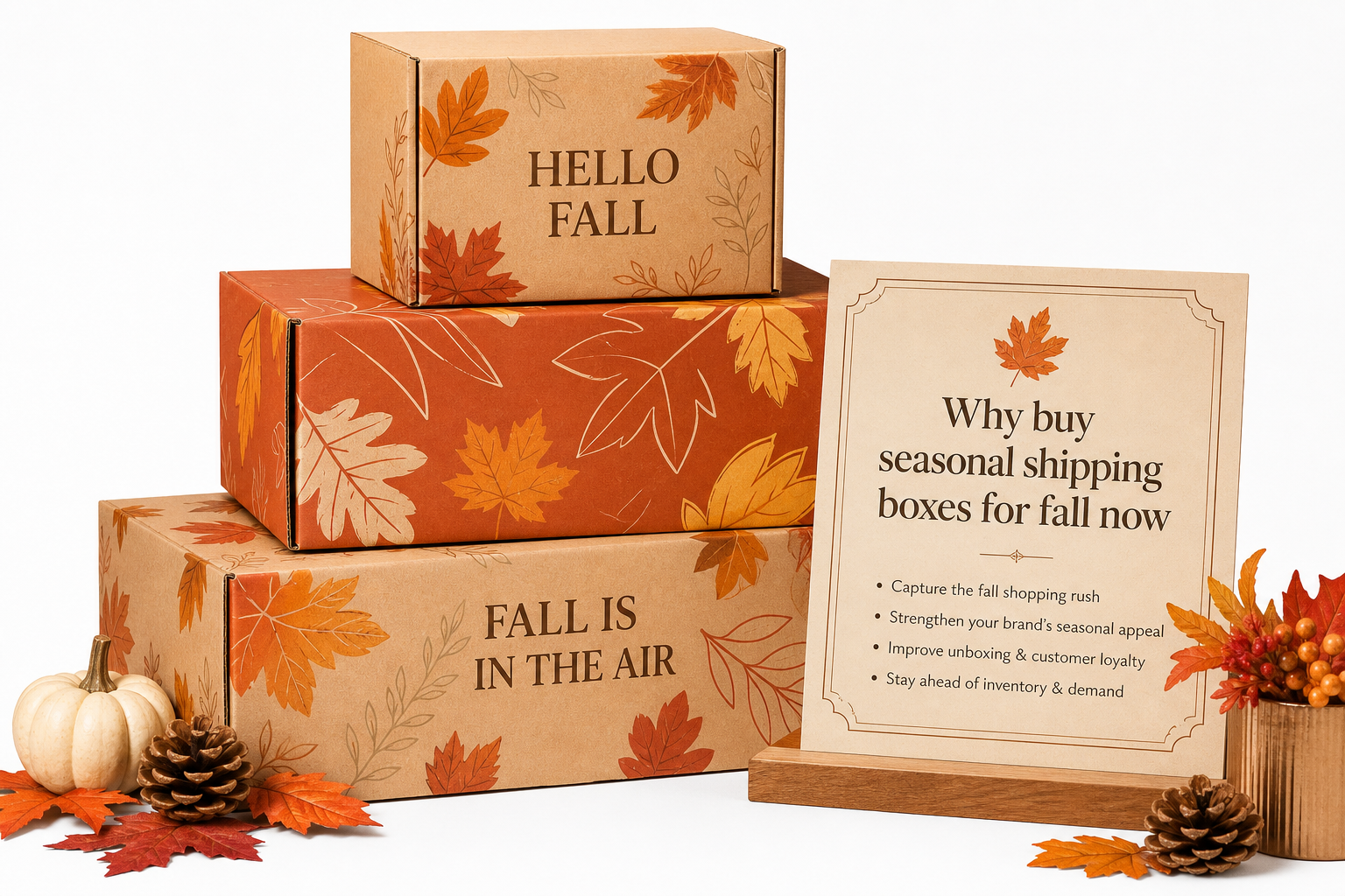 Buy Seasonal Shipping Boxes for Fall: Pricing & Specs