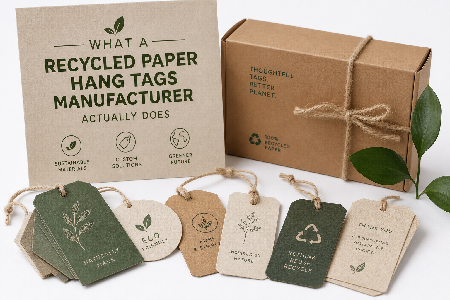 Recycled Paper Hang Tags Manufacturer: Material, Adhesive, Artwork, and MOQ