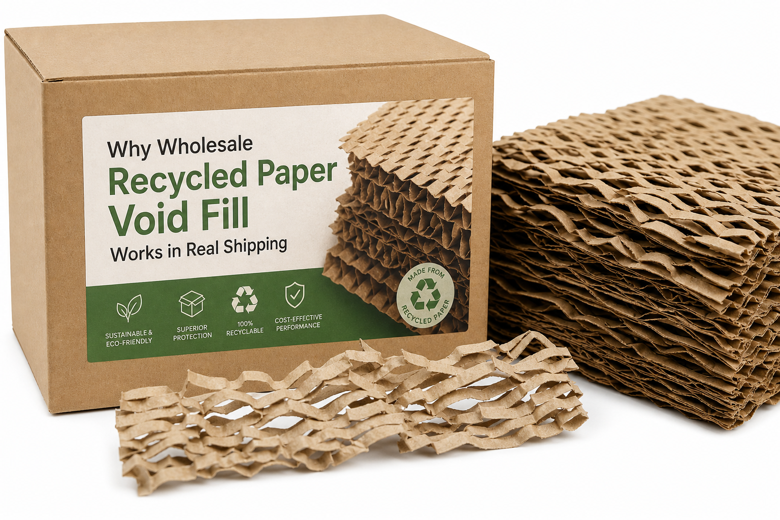 Wholesale Recycled Paper Void Fill for Bulk Shipping