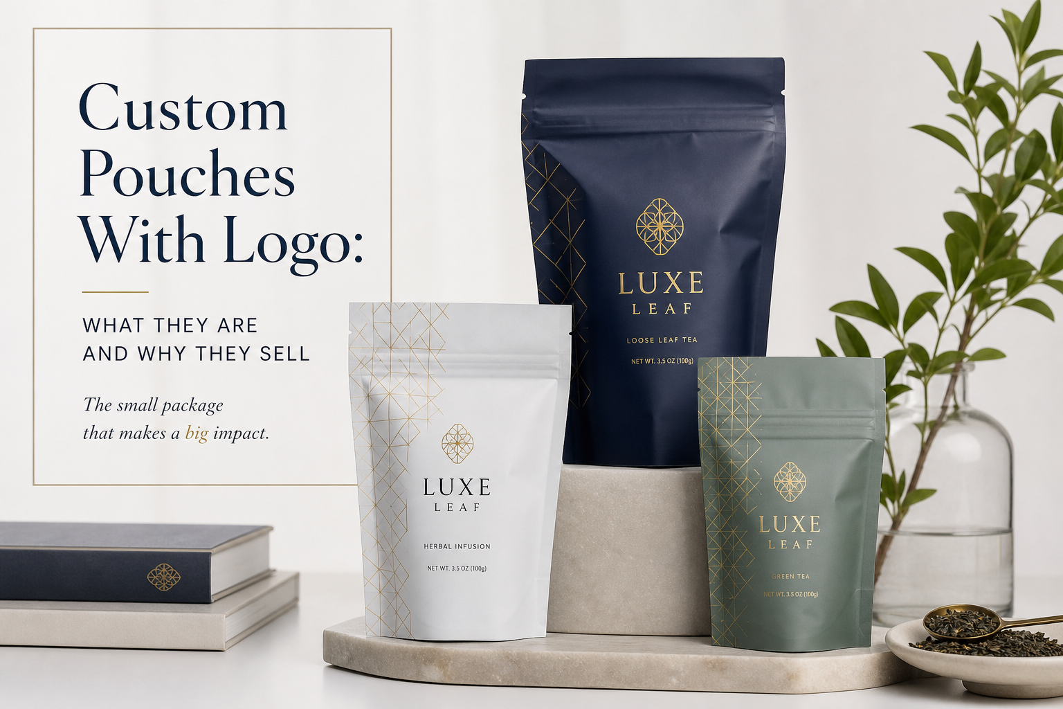 Custom Pouches with Logo Branding: Film, Closure, Print, and Fulfillment