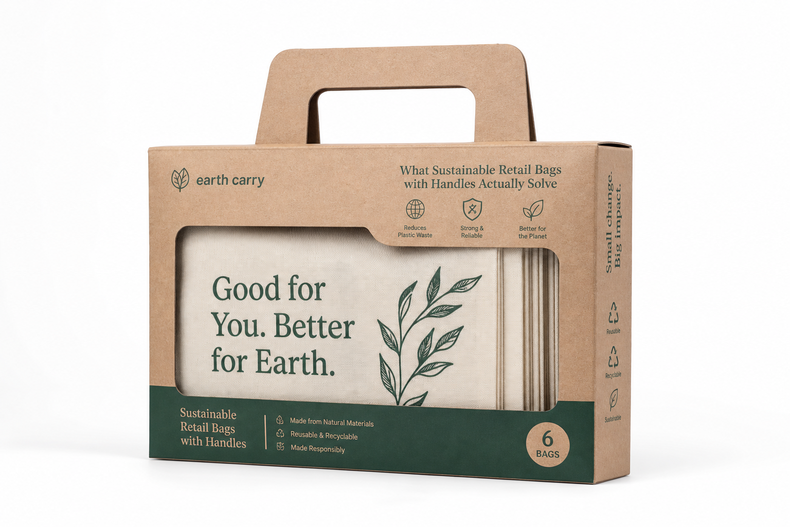 Sustainable Retail Bags with Handles: Film, Print, MOQ, and Carton Packing