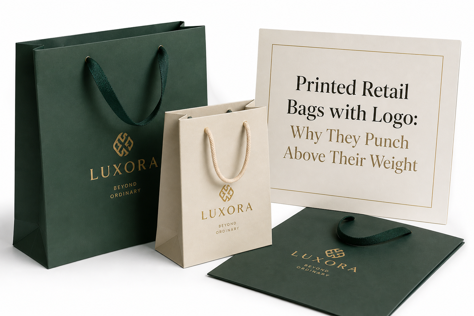 Printed Retail Bags with Logo: Film, Print, MOQ, and Carton Packing