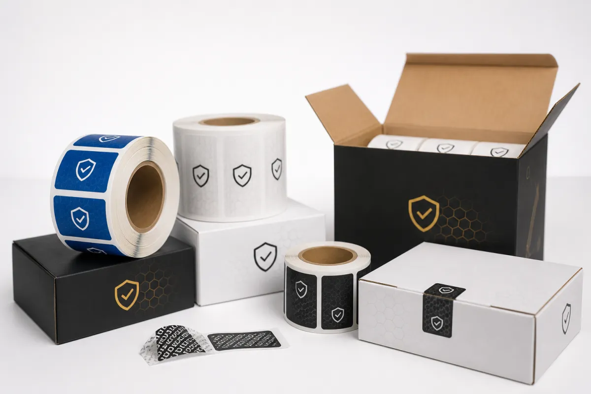 Custom Tamper Seal Labels Bulk: Pricing, Specs & Fit