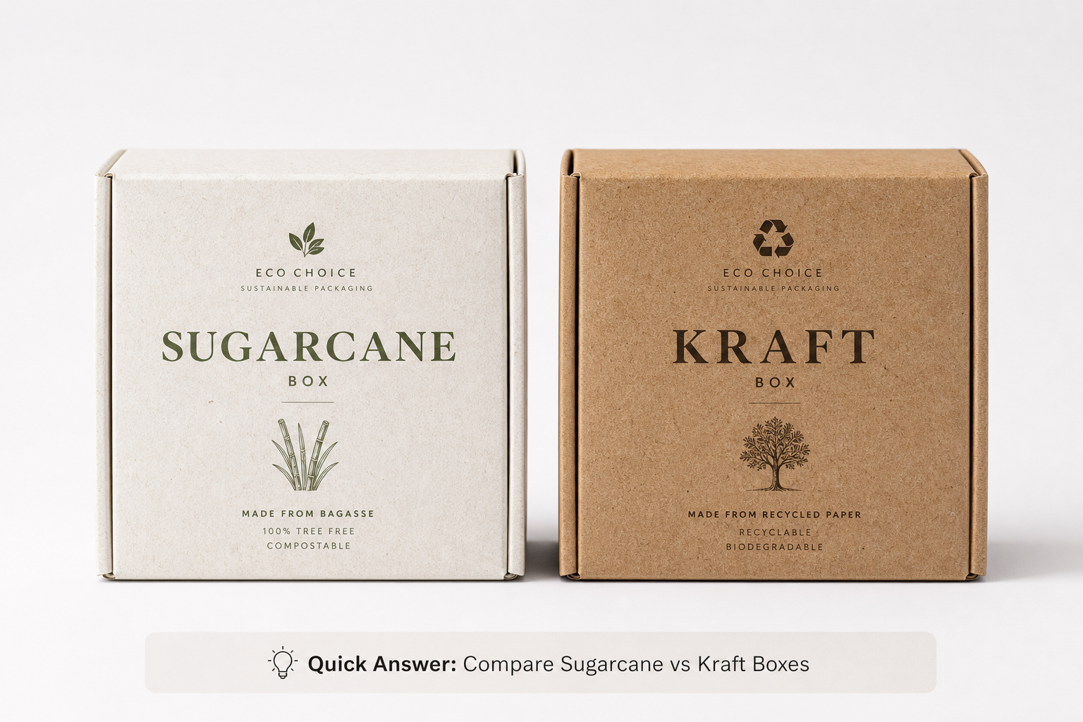 Compare Sugarcane vs Kraft Boxes: Quote Scope, Sample Proof, MOQ, and Lead Time