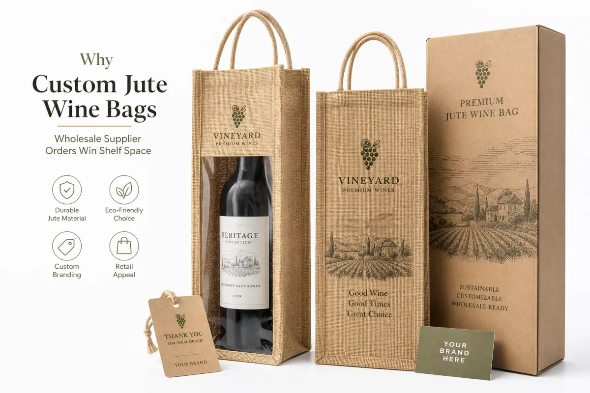Custom Jute Wine Bags Wholesale Supplier for Brands