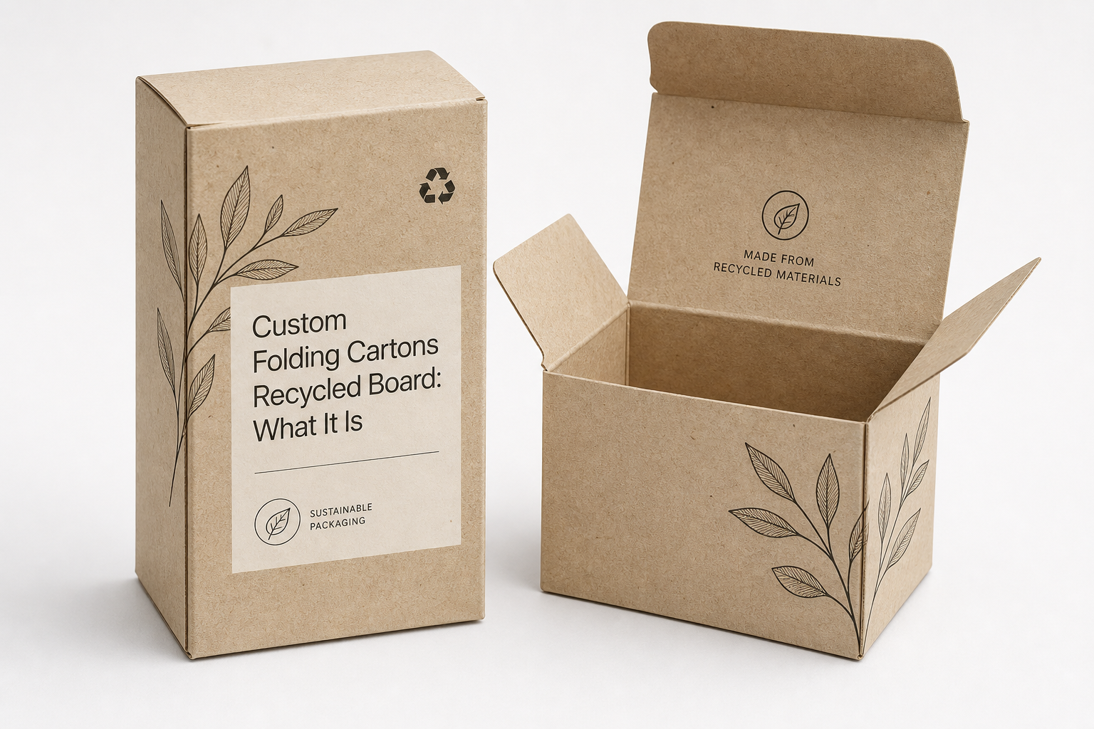 Custom Folding Cartons Recycled Board: Board, Finish, Dieline, and Unit Cost