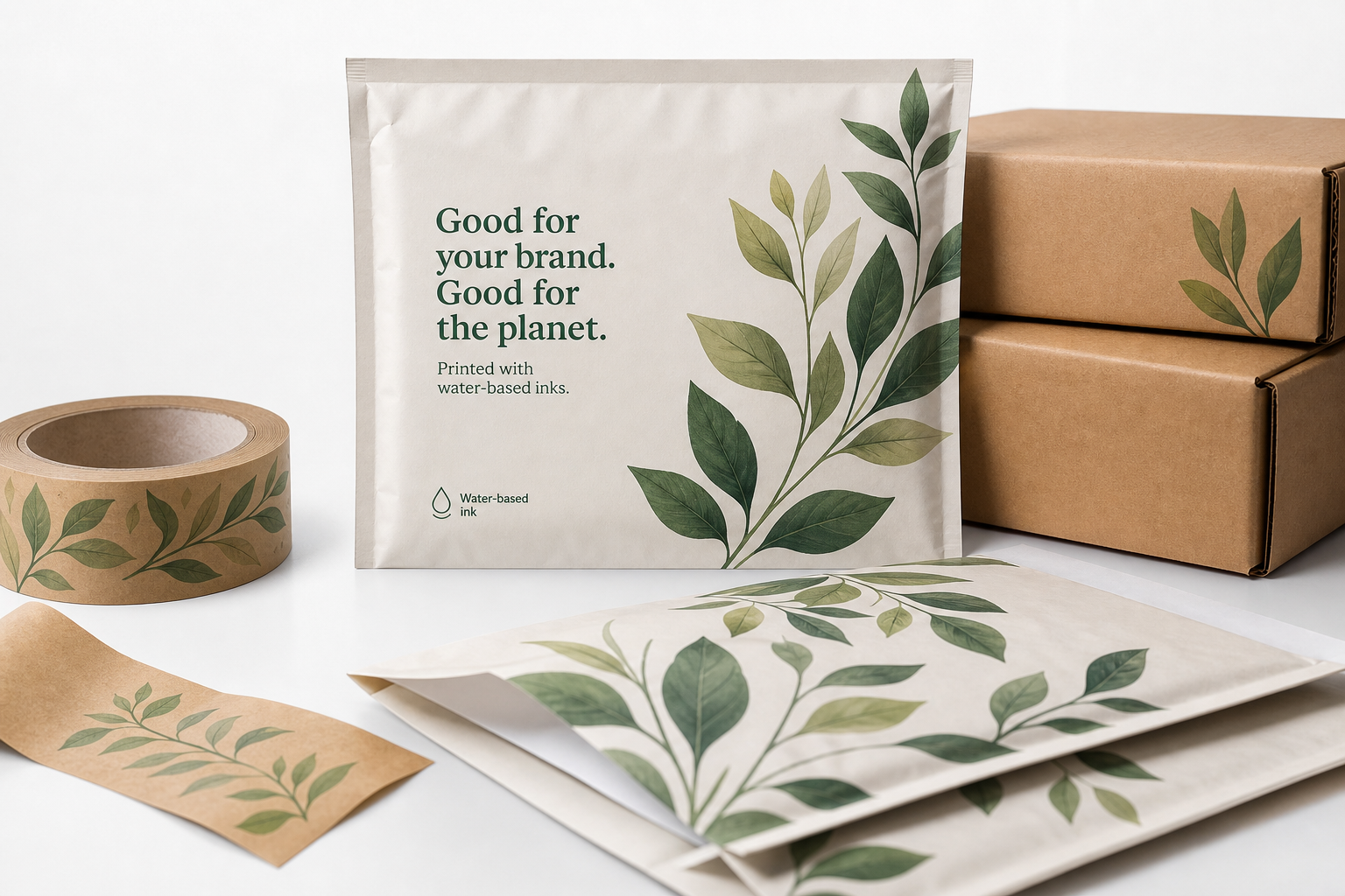 Printed Mailers with Water Based Inks: Film, Print, MOQ, and Carton Packing