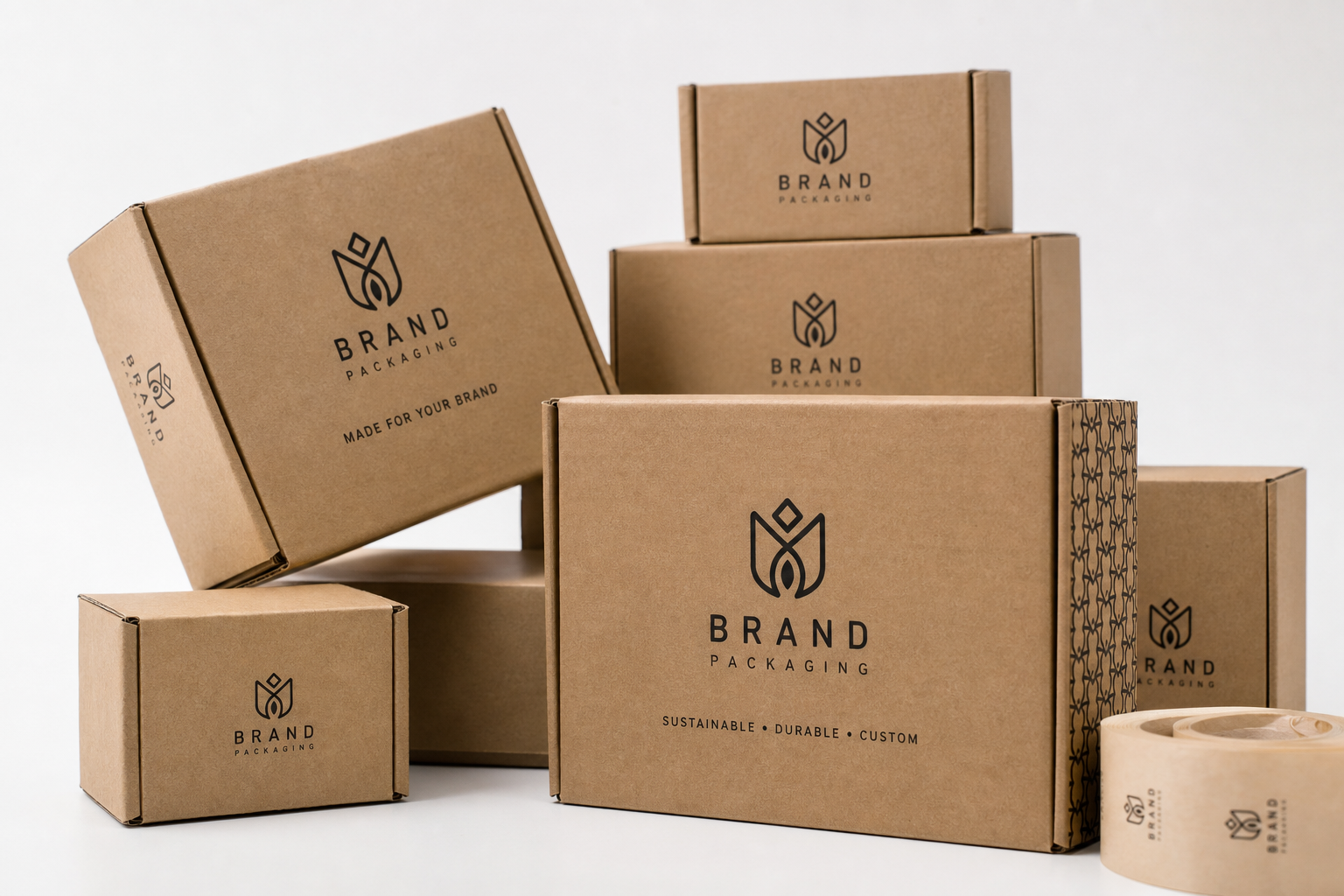 Custom Brown Boxes with Logo: Board, Finish, Dieline, and Unit Cost