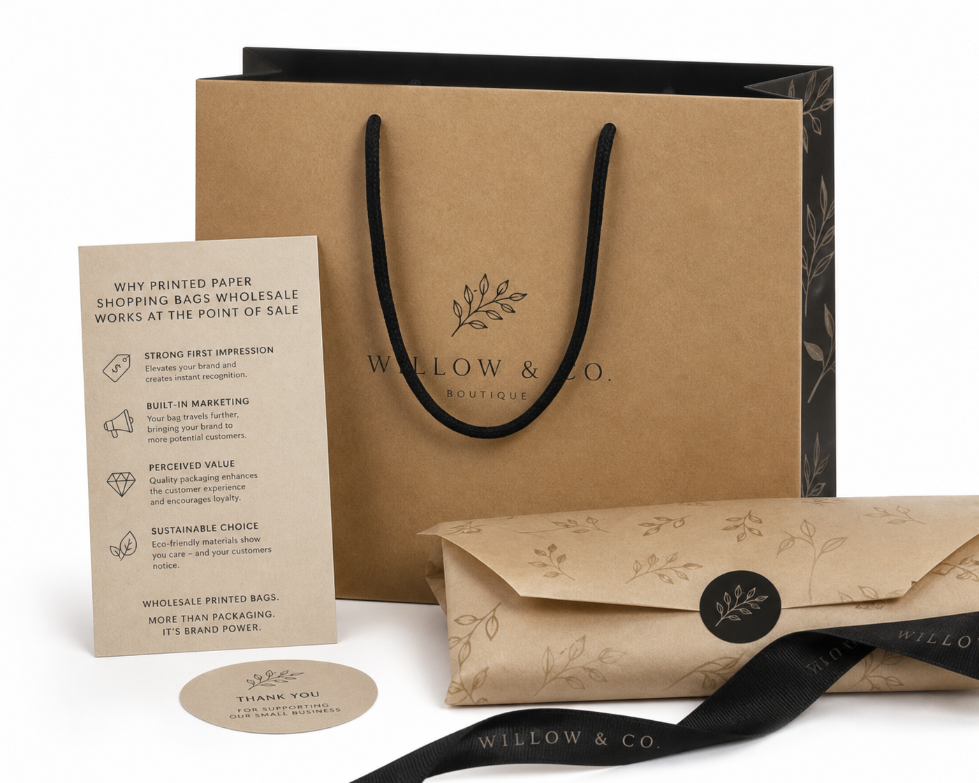 Printed Paper Shopping Bags Wholesale: Specs, Price, MOQ