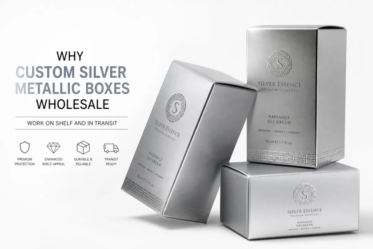 Custom Silver Metallic Boxes Wholesale for Premium Brands