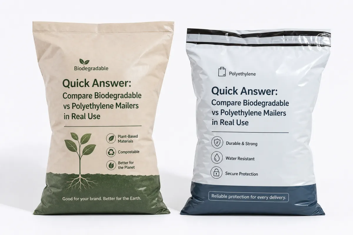 Compare Biodegradable vs Polyethylene Mailers Options
