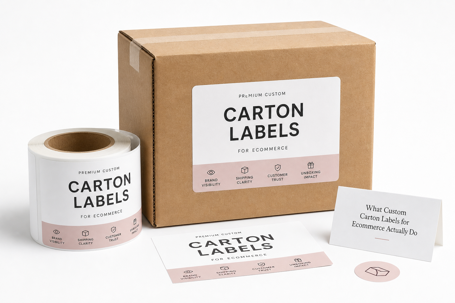Custom Carton Labels for Ecommerce: Material, Adhesive, Artwork, and MOQ