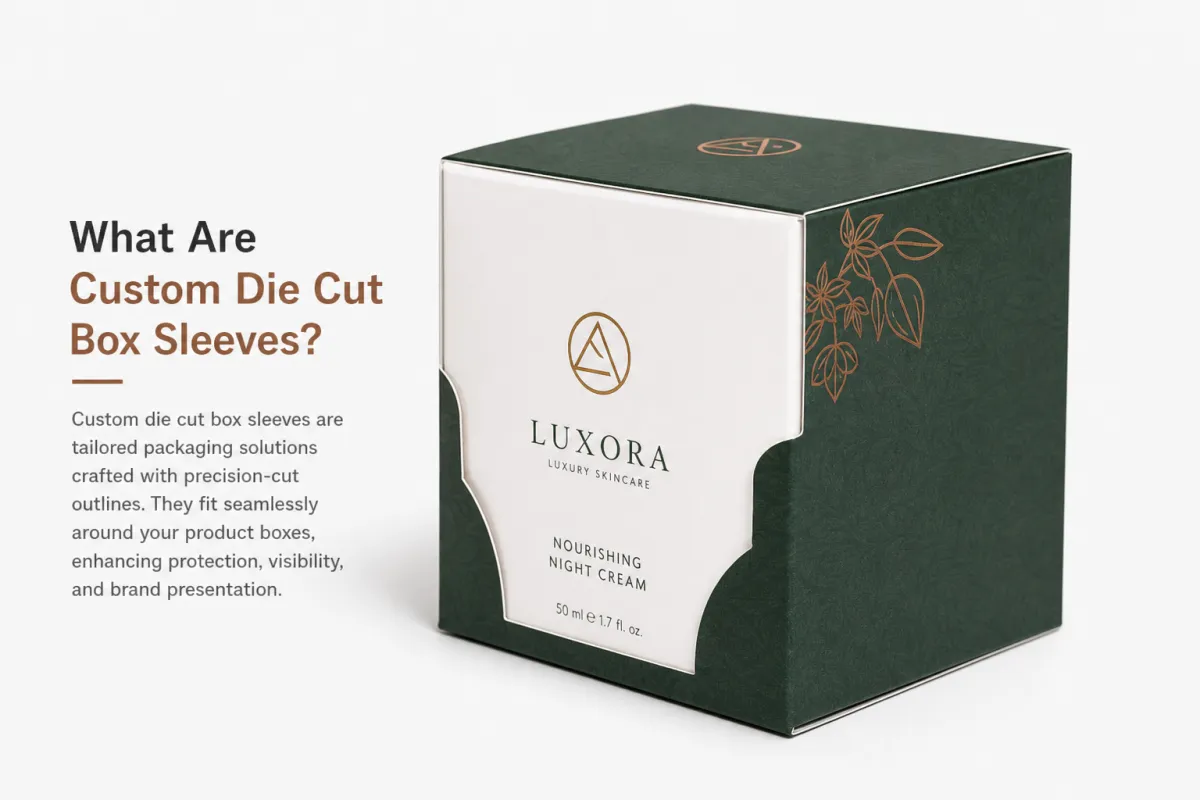 Custom Die Cut Box Sleeves: Board, Finish, Dieline, and