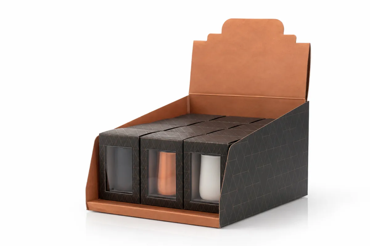 Custom Counter Display Boxes: Board, Finish, Dieline, and