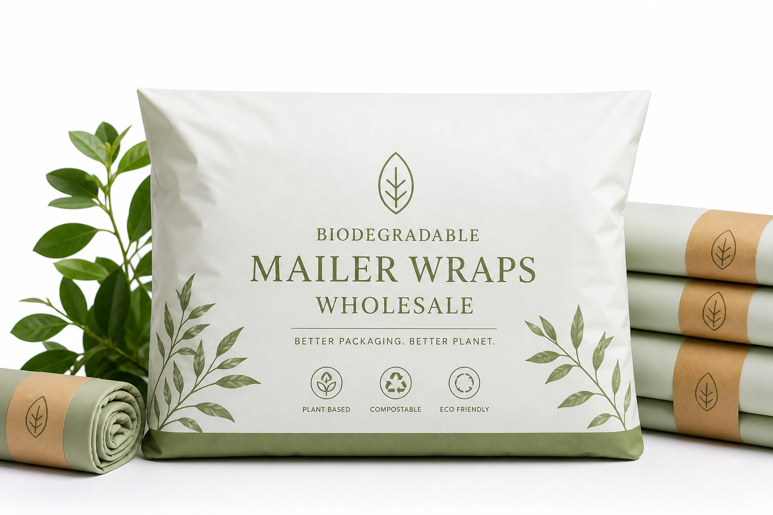 Buy Biodegradable Mailer Wraps Wholesale for Brands: Film, Print, MOQ, and Carton Packing