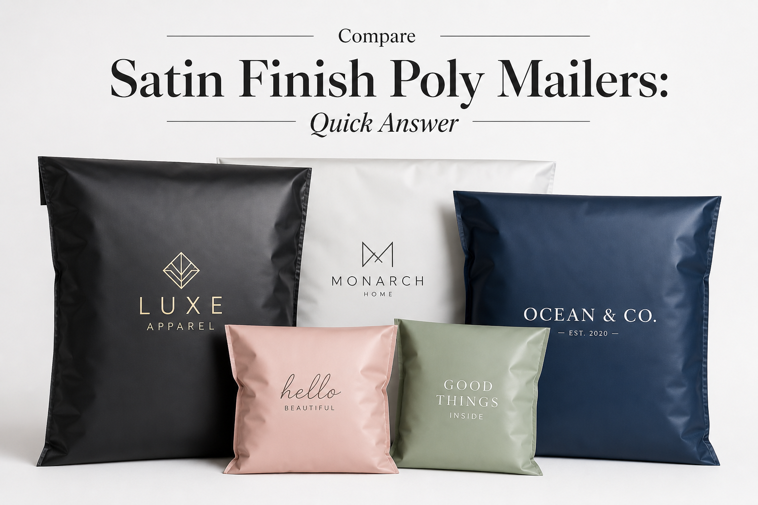 Compare Satin Finish Poly Mailers Pricing: Cost, MOQ, Proof, and Reorder Checks